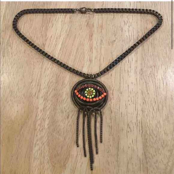 Dannijo x Leandra Medine Collab Eye Statement Necklace - Picture 2 of 4